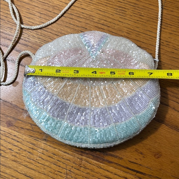 Pastel Beaded Shell Crossbody Bag Clam Shell Pastel Colors Mermaid Bag - Picture 10 of 14